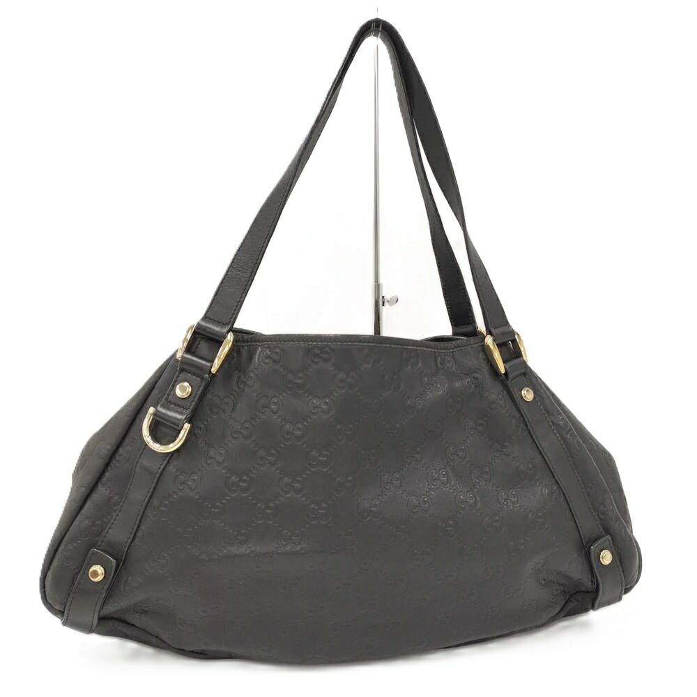 GUCCI アビー ハンドバッグ グッチシマ レザー ブラック 130736