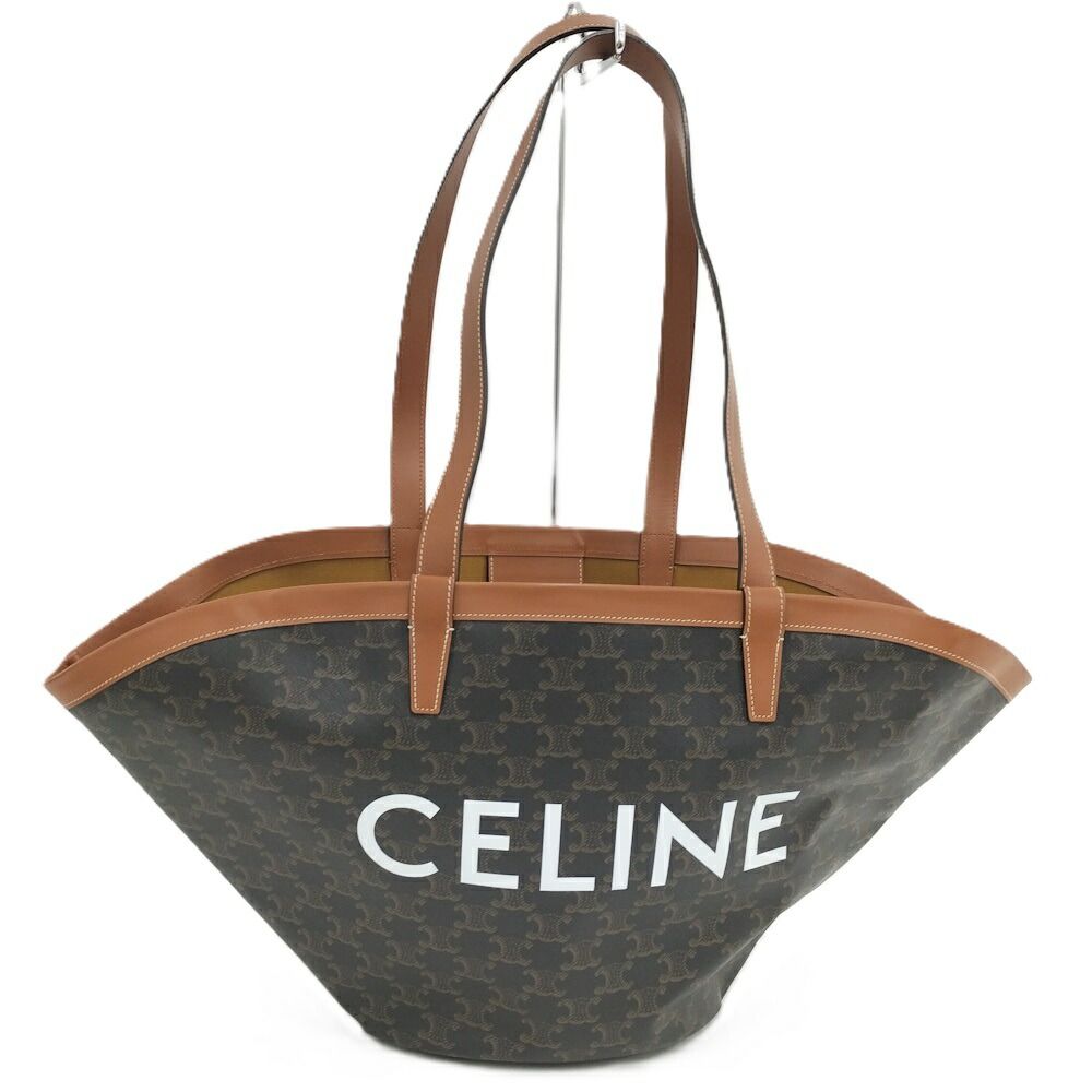 CELINE トートバッグ ハンドバッグ トリオンフ PVC ブラウン