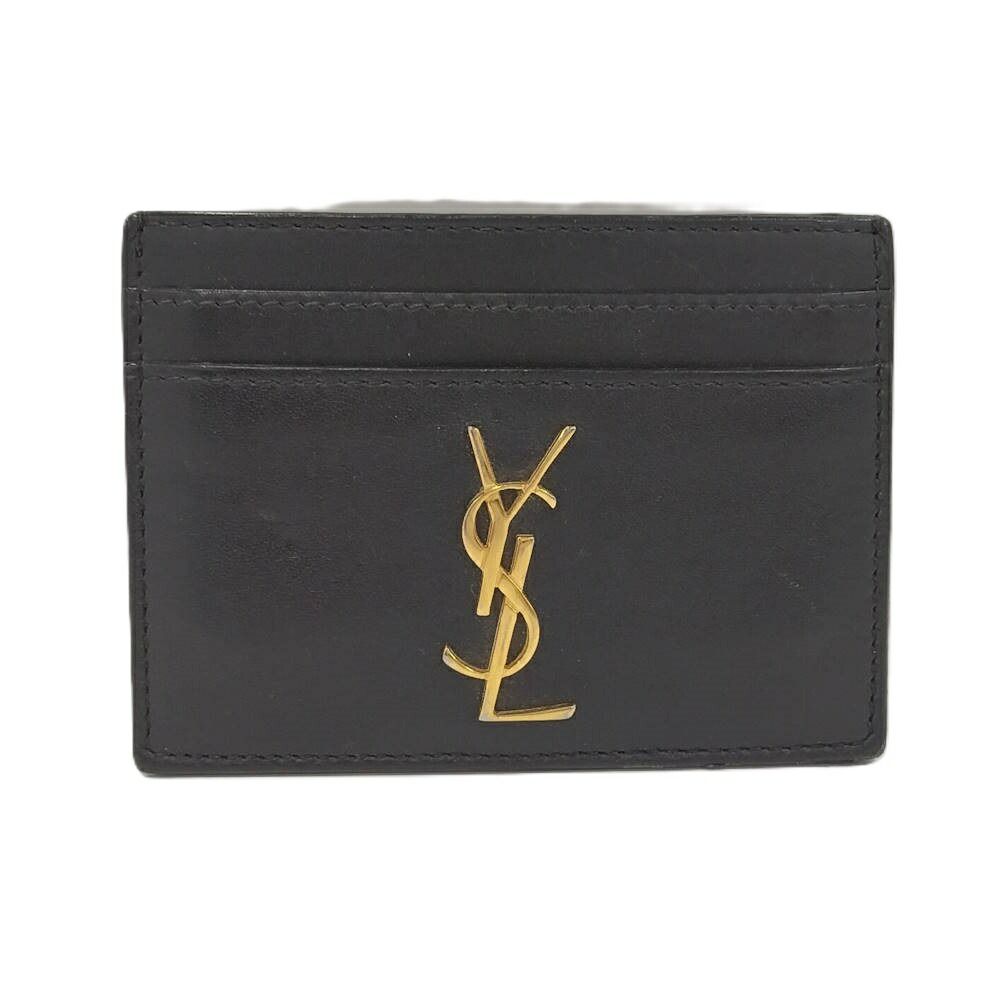 Yves Saint Laurent カードケース レザー ブラック 370778