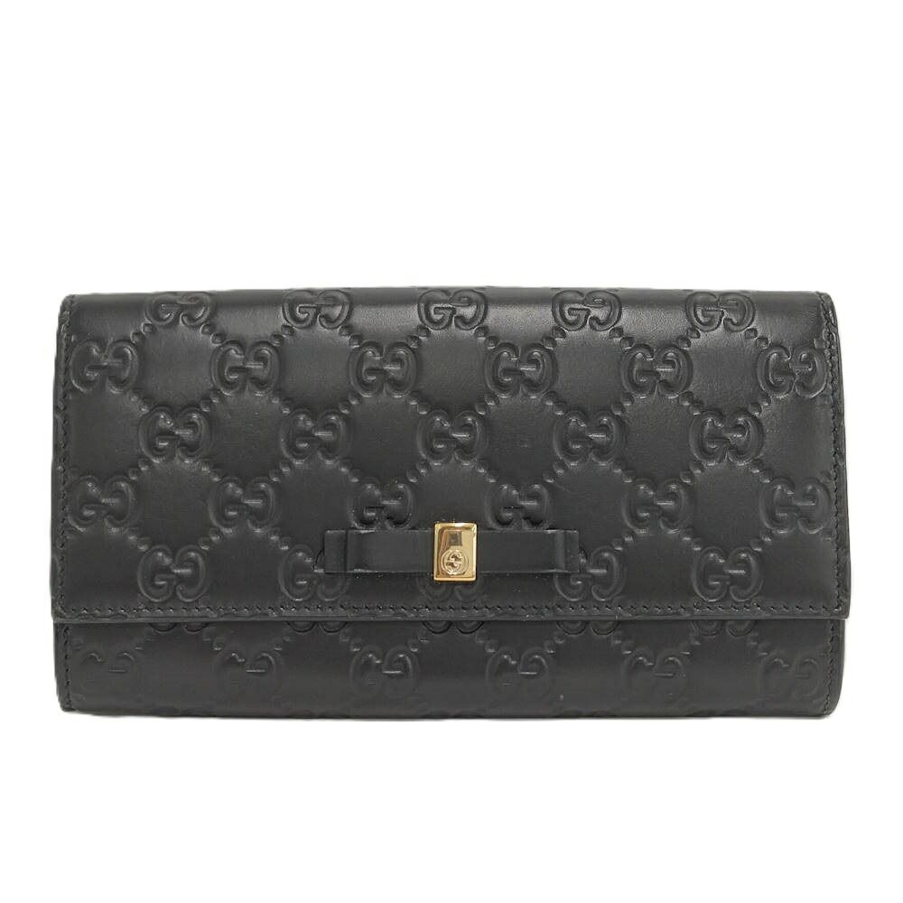GUCCI 長財布 グッチシマ レザー ブラック 388679