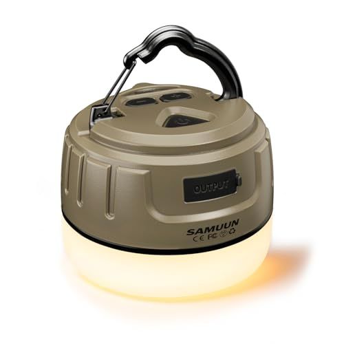 SAMUUN ランタン LEDランタン USB-C充電式 キャンプランタン 小型 IPX5防水 光色/輝度記憶 マグネット内蔵 5200mAh 実用点灯8-250時間 4色切替 無段階調光 ソロキャンプ アウトドア 車中泊 夜釣り 防災 停電 e506babf