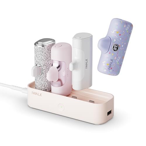iWALK 充電ステーション 充電ボックス 充電ケース 充電器 Type-C入力 USB-C 複数台同時充電対応 オフィス・家庭用 アイウォーク 【充電ステーション単品】 ピンクas de3f88ae
