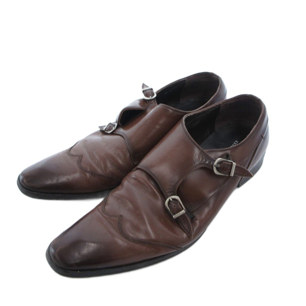 マドラス MADRAS モンクシューズ ビジネス ウィングチップ レザー 26cm 茶 ブラウン /TL ■GY99