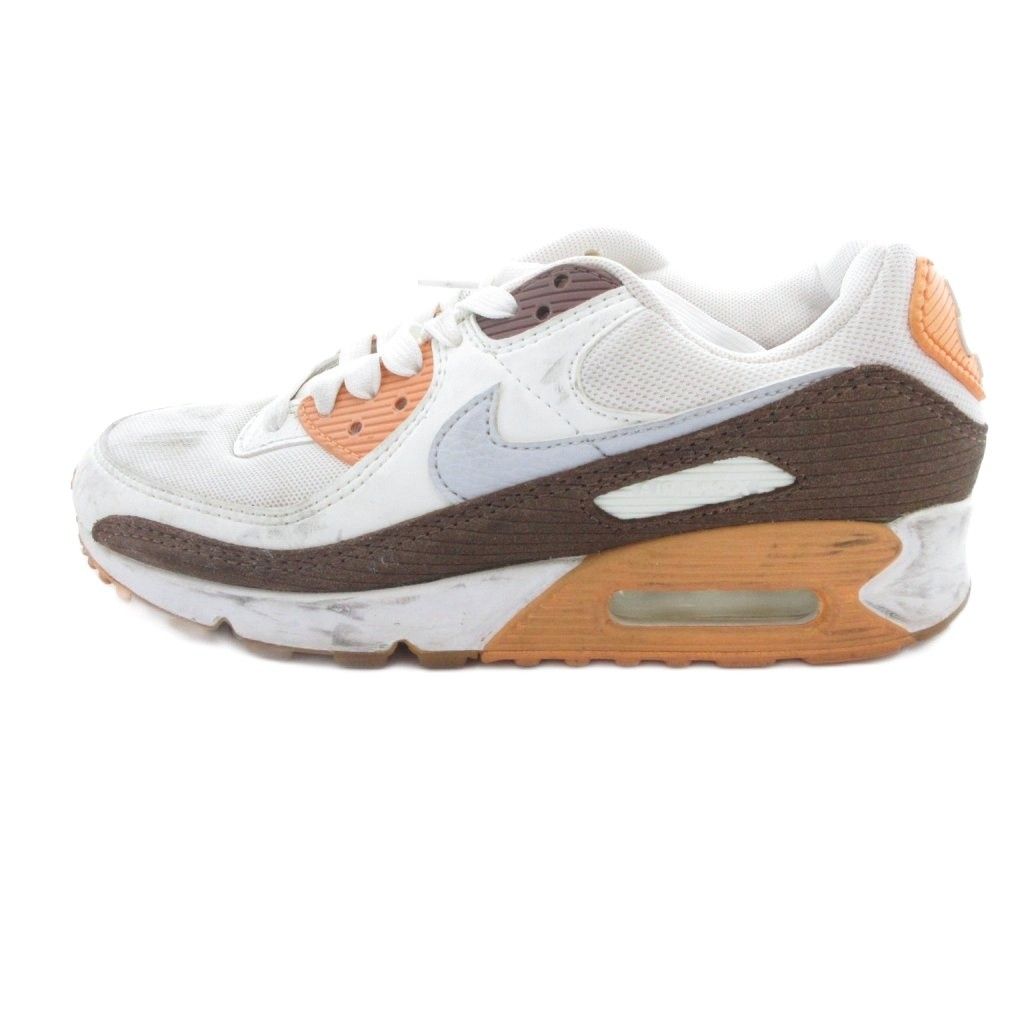 ナイキ NIKE Air Max 90 スニーカー 23.5cm 白 ホワイト オレンジ ローカット レースアップ エアユニット /TL ■GY99