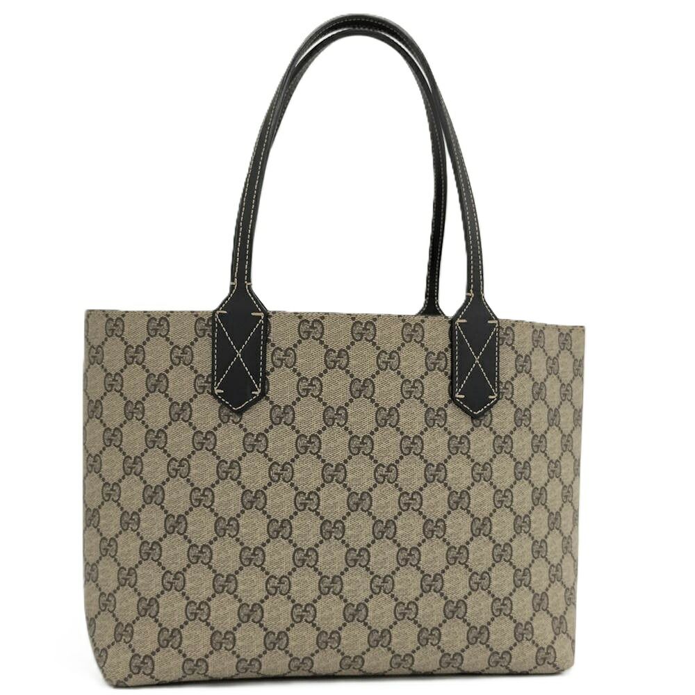 GUCCI トートバッグ リバーシブル レザー PVC ベージュ系 372618