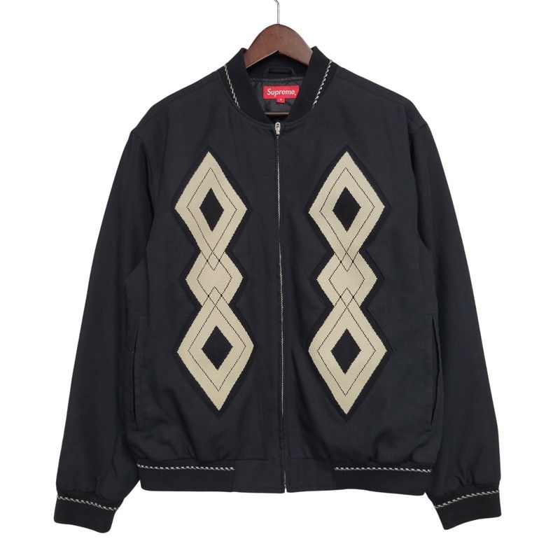 【中古品】 SUPREME シュプリーム 18AW DIAMOND RAYON BOMBER JACKET ダイアモンド レーヨン ボンバー ジャケット アウター 【149-260509-cs-23-izu】