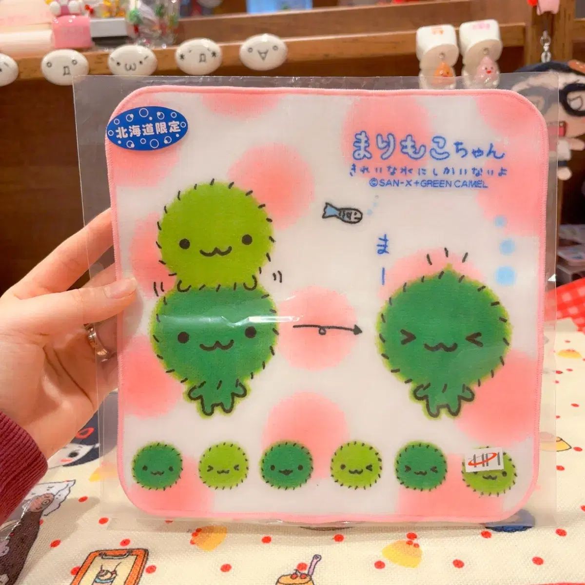 レトロ サンエックス まりもっこちゃん ハンカチ ファブリック