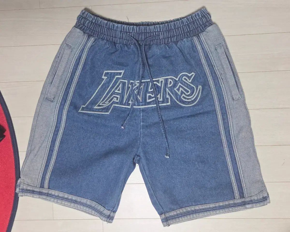 体感 L shammgod Lakers デニム ハーフパンツ ショーツ