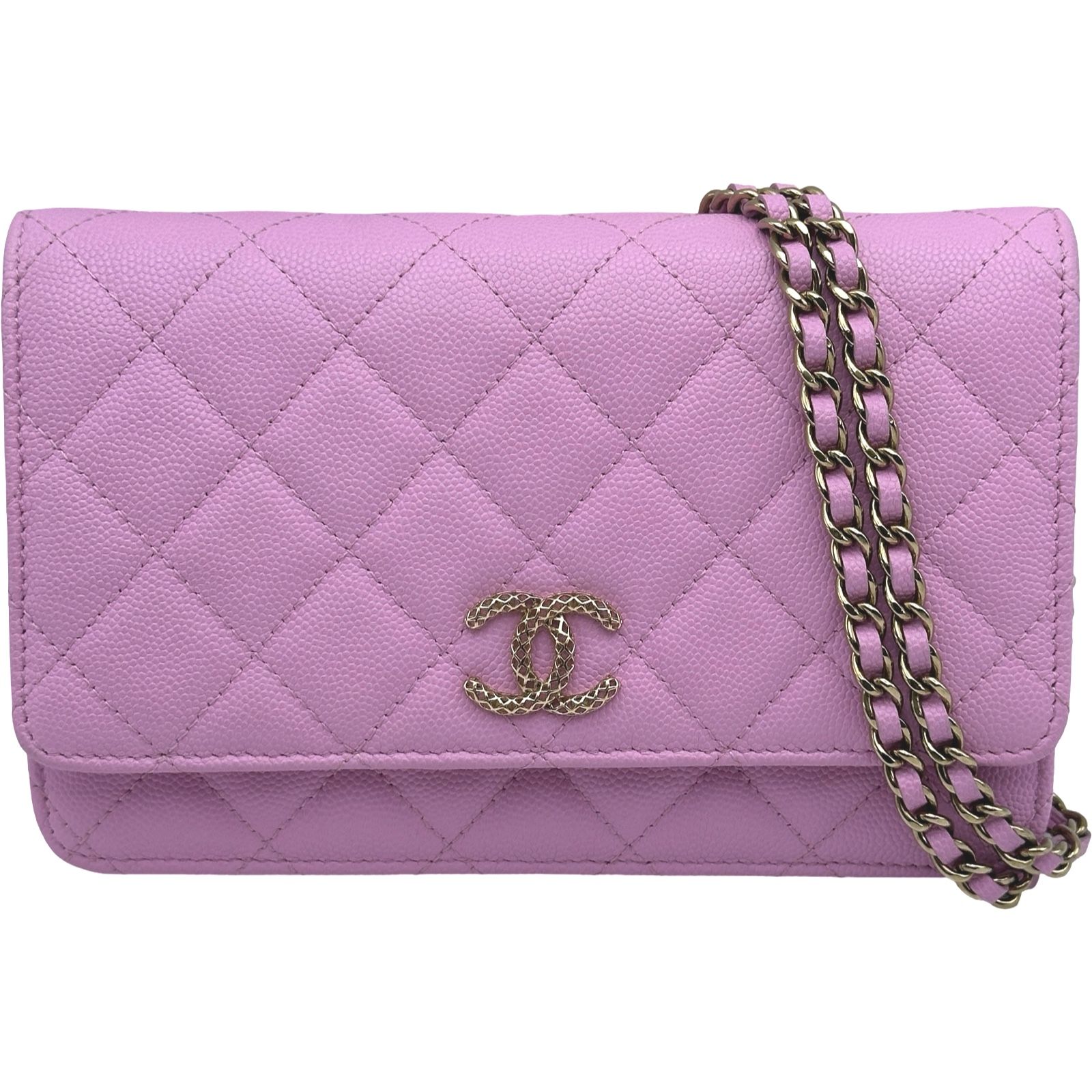 シャネル CHANEL マトラッセチェーンウォレット AP3971 ピンク ゴールド金具 キャビア レディース ショルダーバッグ