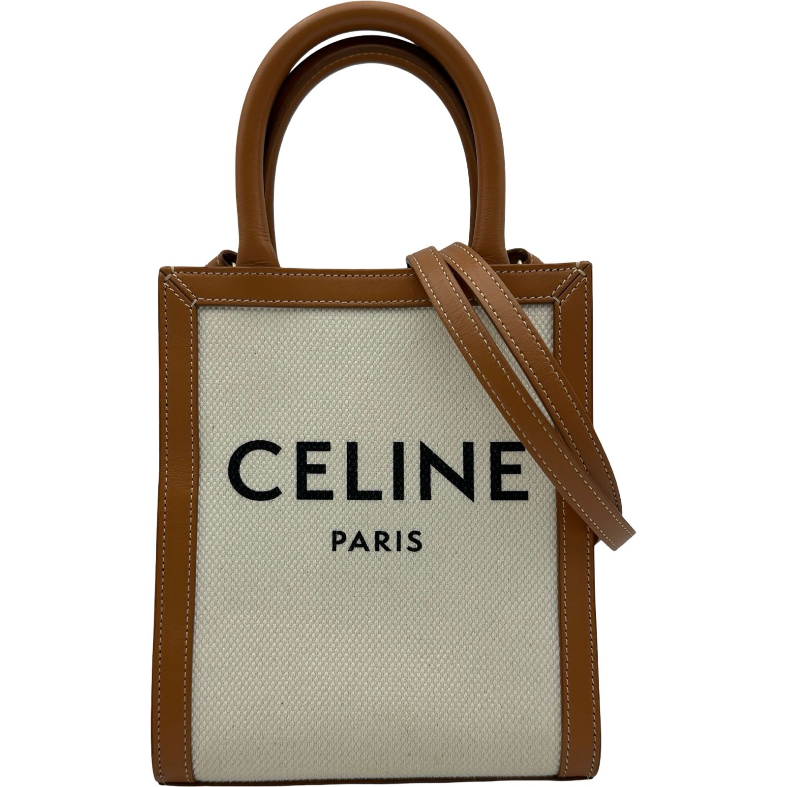 セリーヌ CELINE ミニバーティカルカバ 193302 ブラウン キャンバス レディース ショルダーバッグ