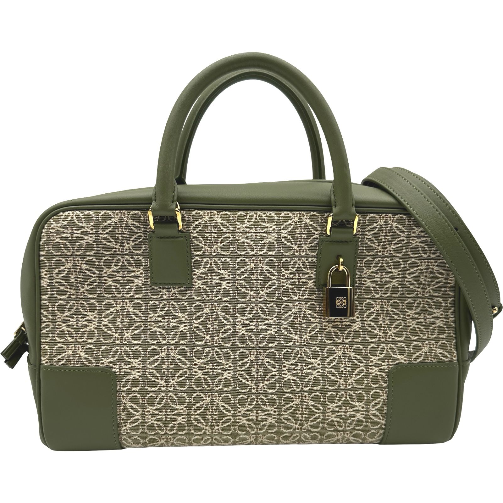 ロエベ LOEWE アマソナ28 A039N08X02 カーキ アナグラムジャガード レディース ハンドバッグ