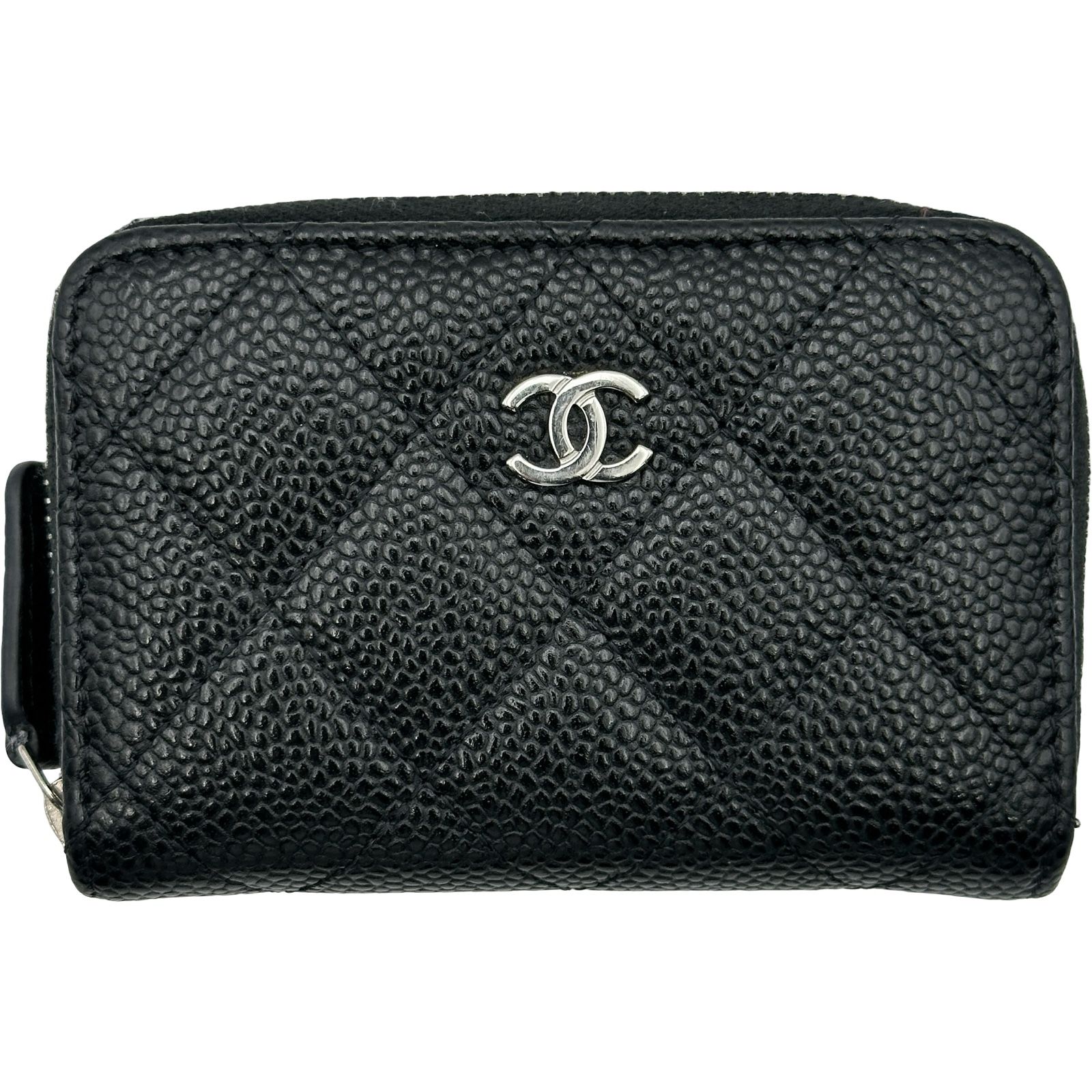 シャネル CHANEL クラシックジップコインパース AP0216 ブラック シルバー金具 キャビア レディース コインケース