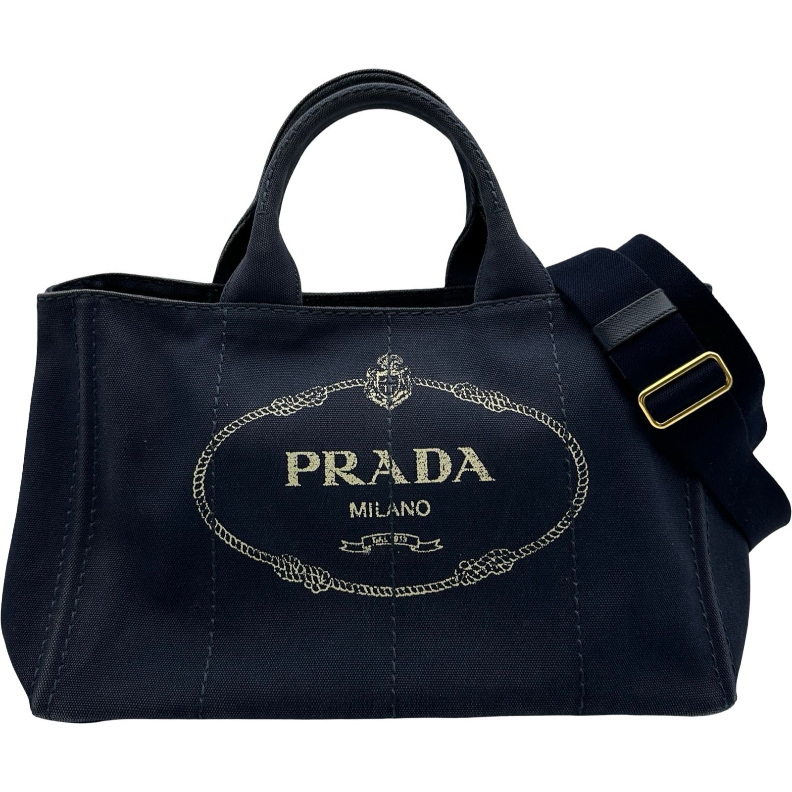 プラダ PRADA カナバL BN1872 ネイビー キャンバス レディース トートバッグ
