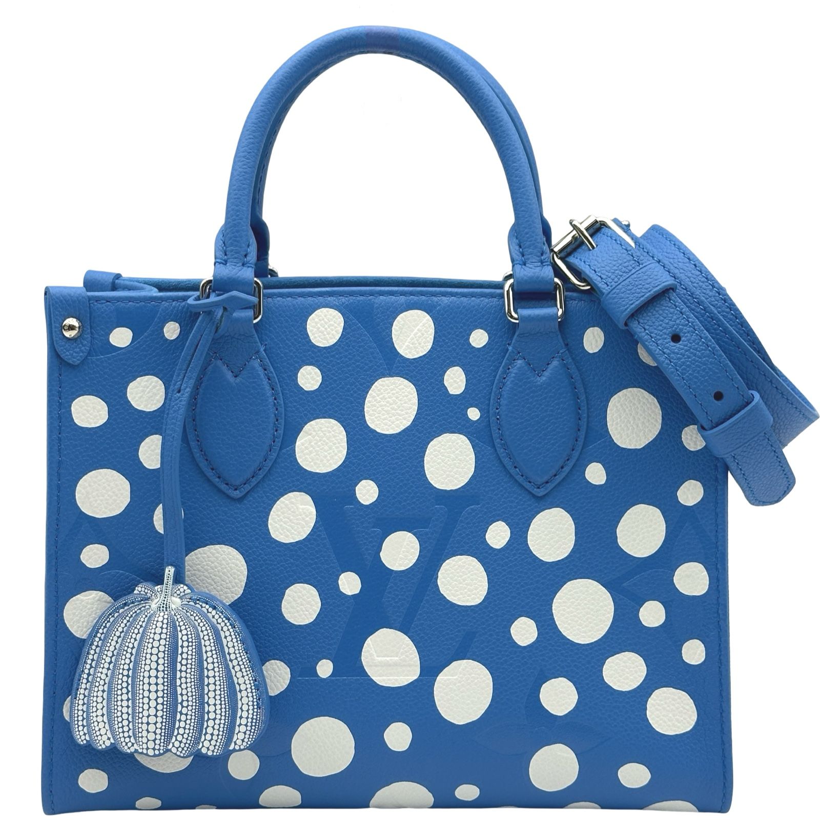 ルイ・ヴィトン LOUIS VUITTON オンザゴーPM 草間彌生 M46424 ブルー モノグラム・アンプラント・ドット レディース ハンドバッグ