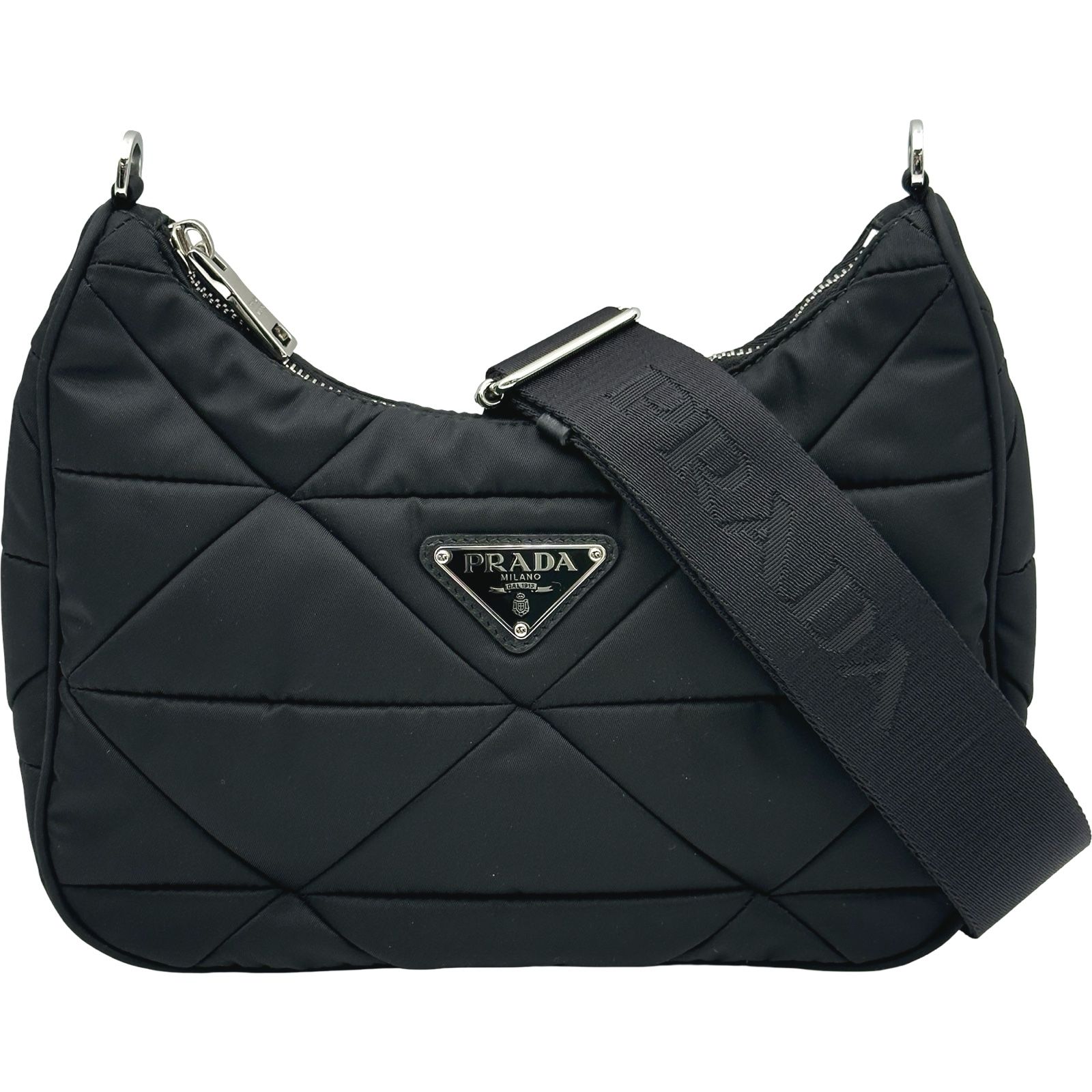 プラダ PRADA リナイロンショルダー 1BC151 ブラック ナイロン レディース ショルダーバッグ