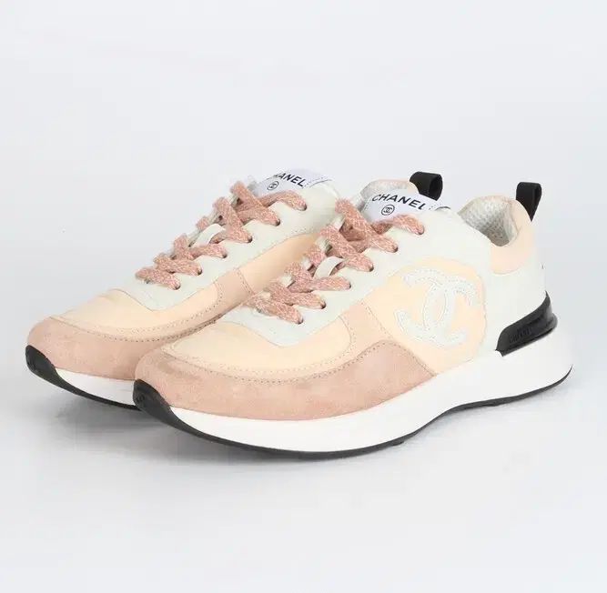 CHANEL シャネル CCロゴ テニス スウェード スニーカー ピンク 37 5 (245)