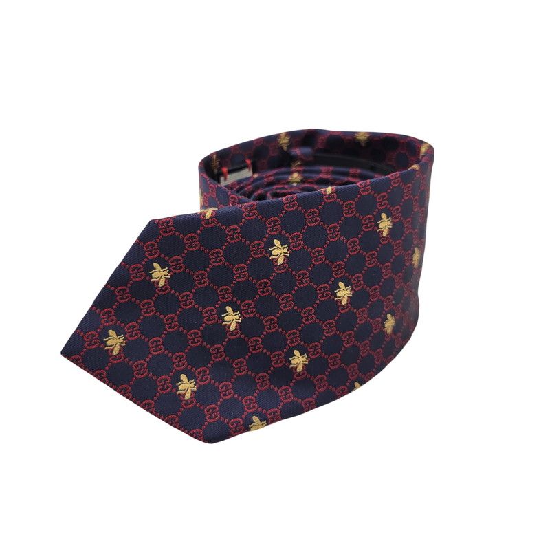 【中古品】 GUCCI グッチ GG＆BEE SILK NECKTIE ジージー アンド ビー シルク ネクタイ 小物 【183-260509-cs-25-izu】