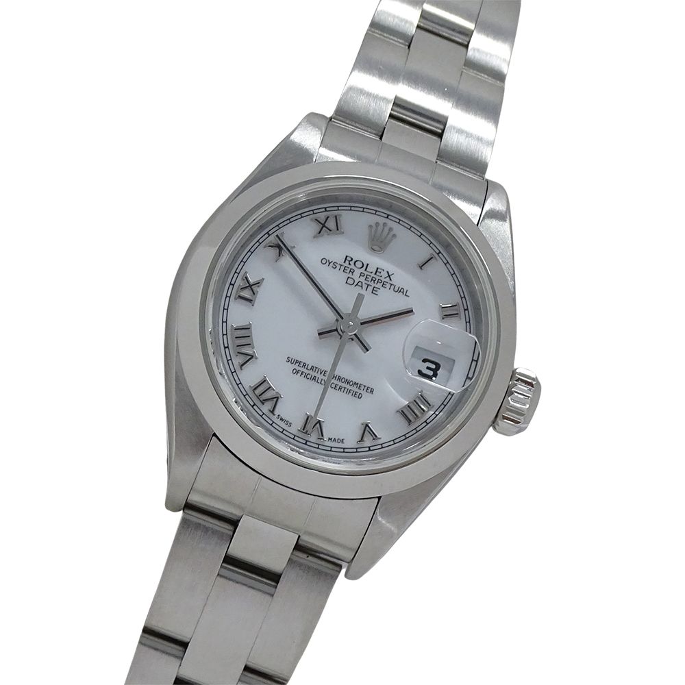 ロレックス ROLEX オイスターパーペチュアル デイト 79160 Y番 時計 レディース ブランド 自動巻き AT ステンレス SS シルバー ホワイト 磨き済み 【中古】