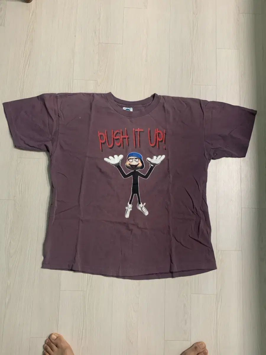 105 ヴィンテージ シングルステッチ Tシャツ プーさん プッシュアップ