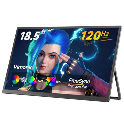 モバイルモニター 18.5インチ モバイルディスプレイ 120HZ Vimonic 持ち運びモニター 自立 ポータブルモニター 1080P サブモニター 標準型VESA対応 サブディスプレイ 非光沢★m