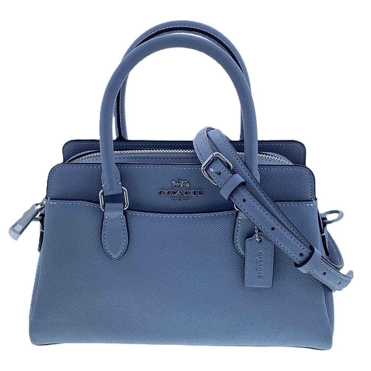 COACH コーチ ミニ ダーシー キャリーオール ハンドバッグ CH297 レディース レザー ブルー 中古