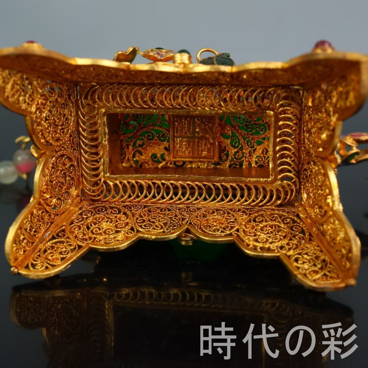 古玉老翡翠 観音擺件』中国古美術 古代ミャンマー 冰種満緑 高冰種 