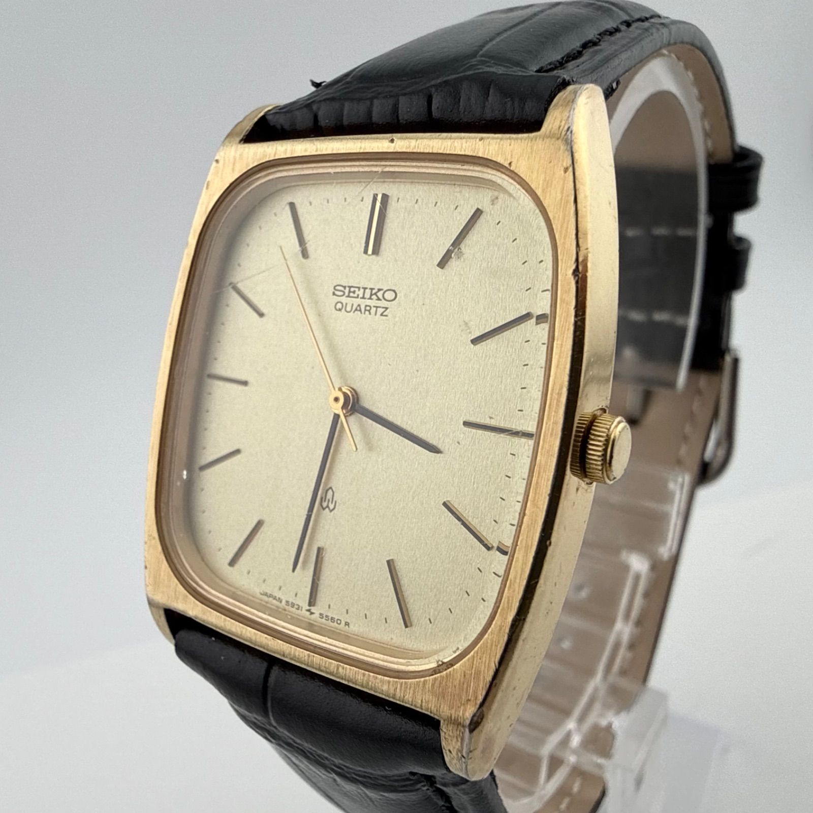 SEIKO 5931-5440 セイコー スクエア ヴィンテージ　　　メンズ　腕時計 クォーツ 稼働品 電池交換済み 【L411】
