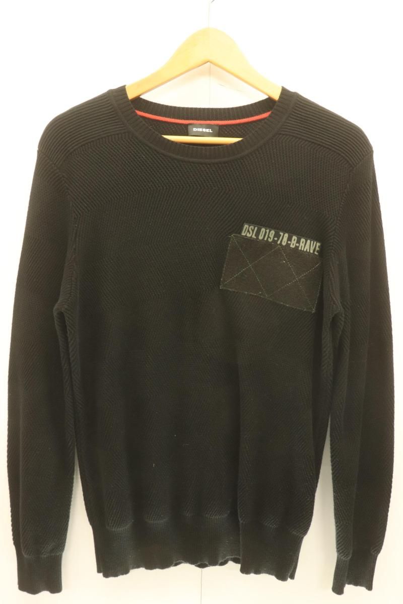 【中古】 DIESEL メンズニット セーター XS ニット セーター DIESEL XS 黒 ブラック ロゴ 00SXUJ-K-STLE-0IAVF