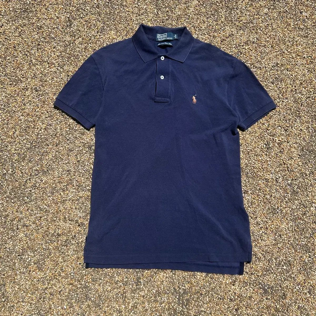 ポロ (POLO RalphLauren) ネイビー 刺繍 ロゴ カラーTシャツ