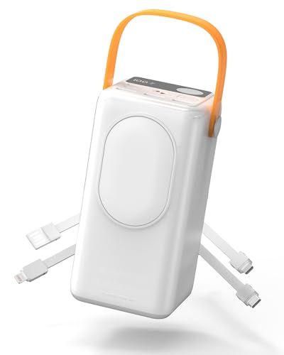 ポータブル電源 小型 大容量 70000mAh 22.5W 急速充電 4つのケーブル内蔵 7台同時充電 SOS LEDライト付き 残量表示 iPad/iPhone/Android全種対応 USB TypeC Lightning 持ち運び便利 9a1e55e1