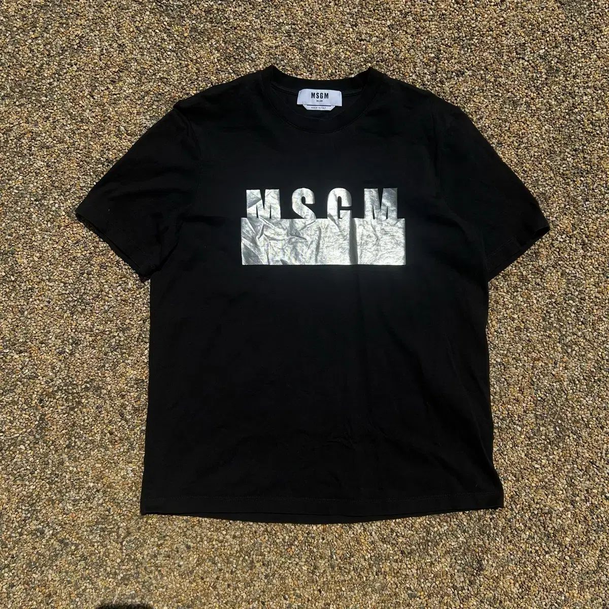 MSGM 21SS シルバー ロゴ 半袖 Tシャツ