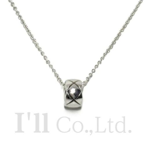 CHANEL　シャネル 　ココ　クラッシュ　コレクション　ネックレス　J12307　750WG　ブランドジュエリー　ペンダント　Au750　ホワイトゴールド　18金　K18WG　マトラッセ　キルティング【中古】【86242】