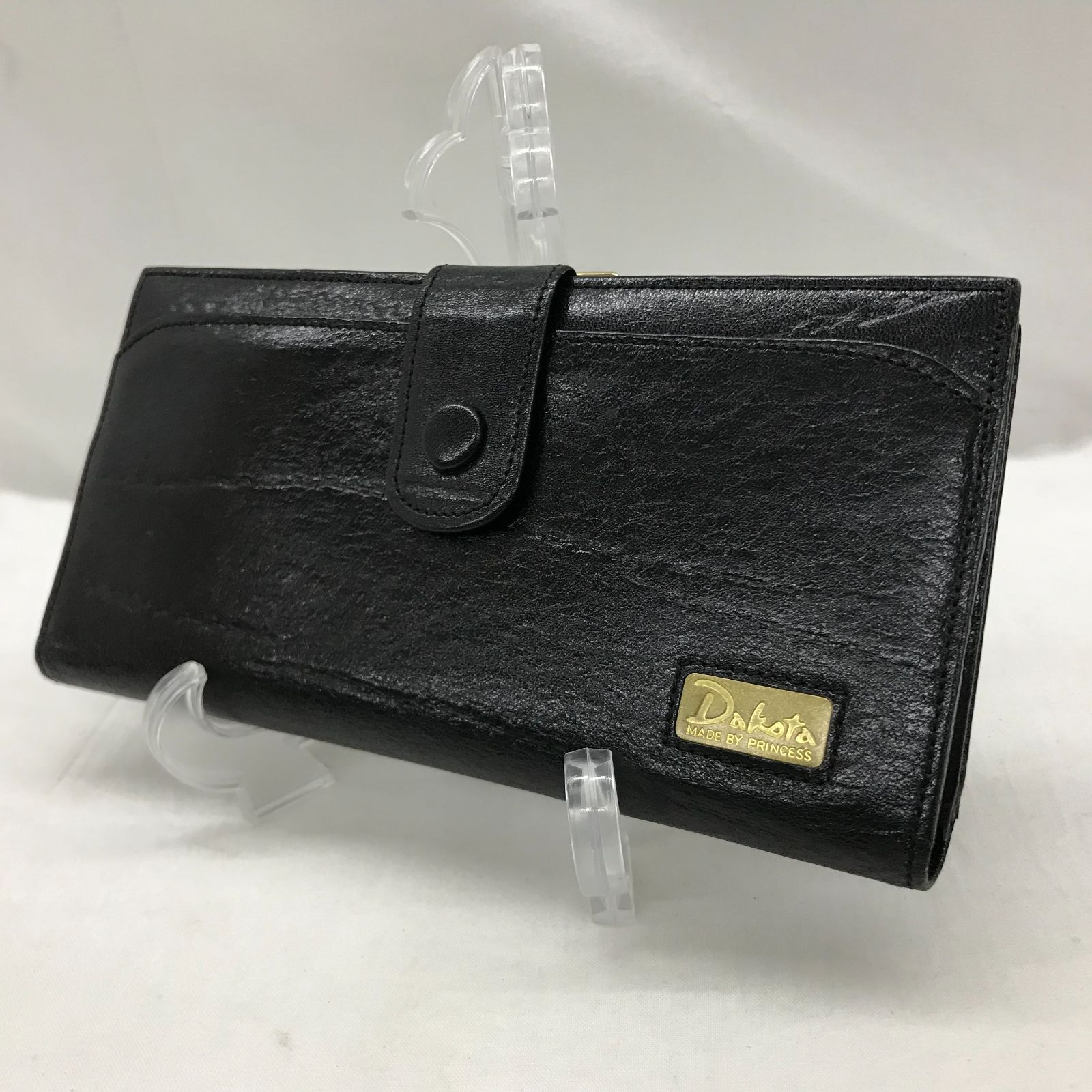 Dakota ダコタ 長財布 折り財布 レザー 革 がま口 ブラック系 黒 