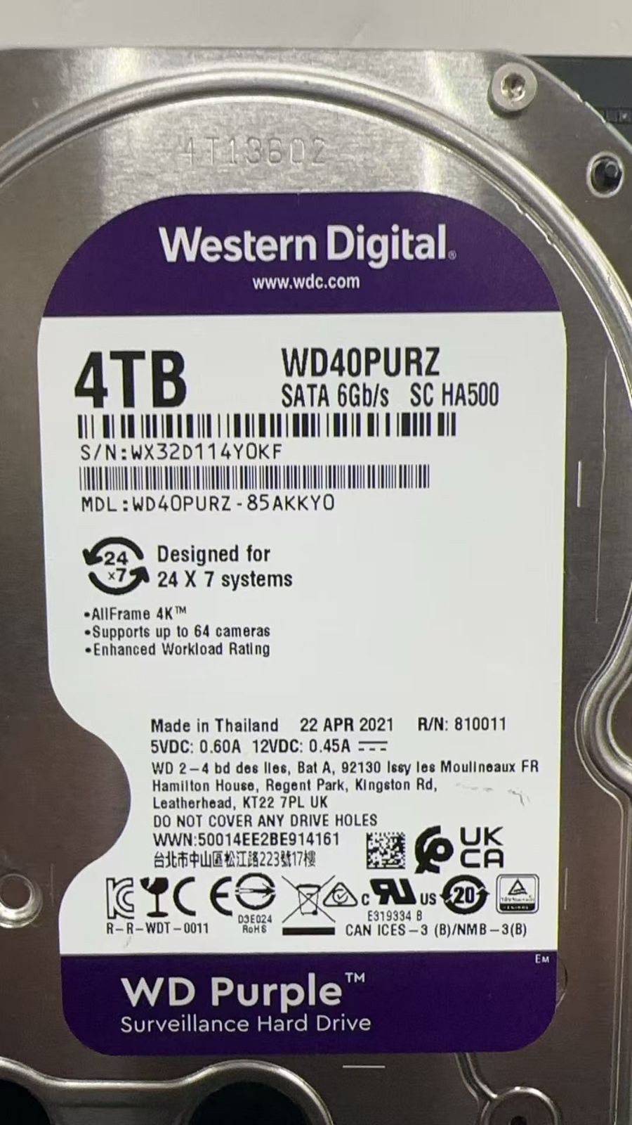 WD Purple 4TB HDD ジャンク 異音あり - メルカリ