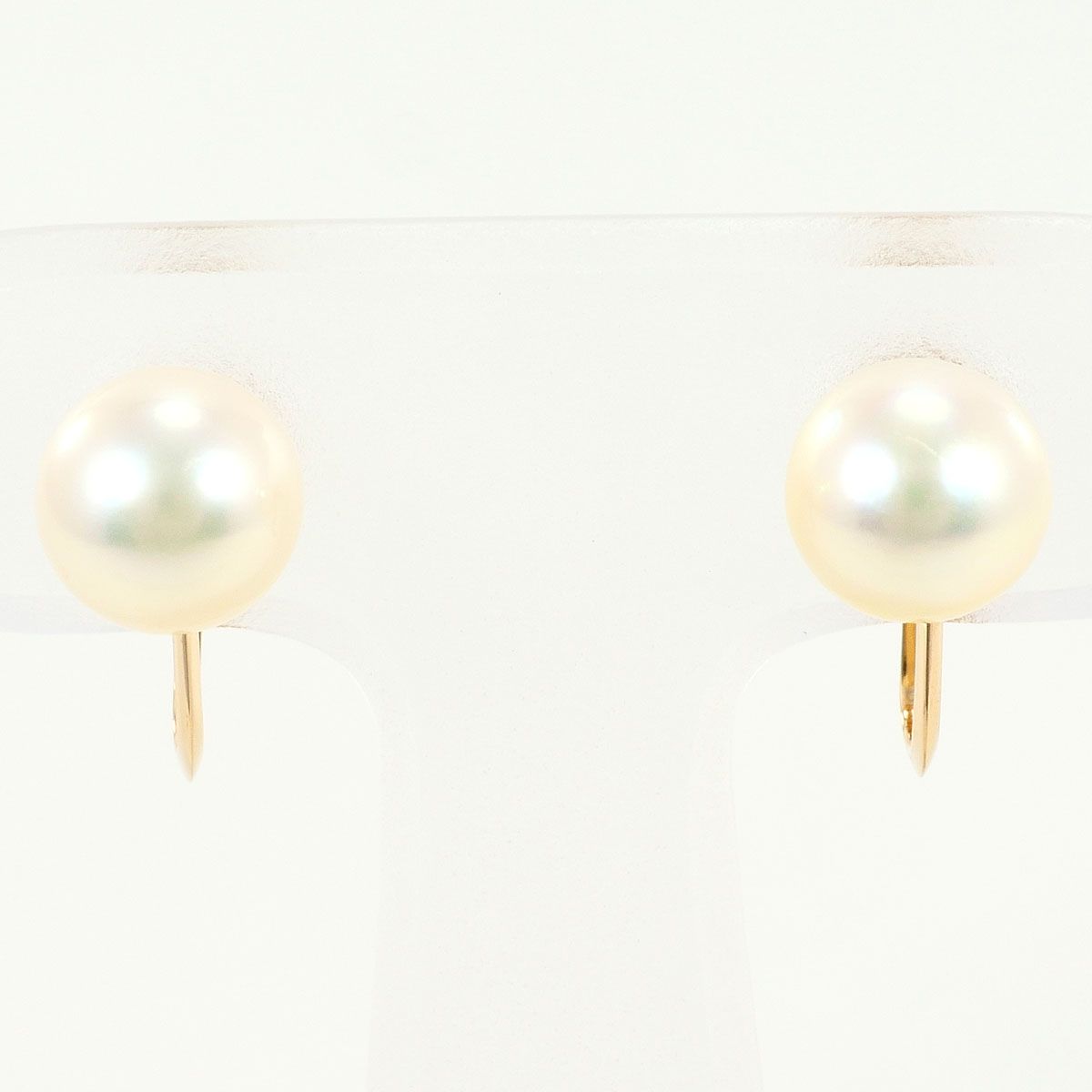 K18YG イヤリング clip-on earrings パール（真珠） 総重量約2.3g ジュエリー