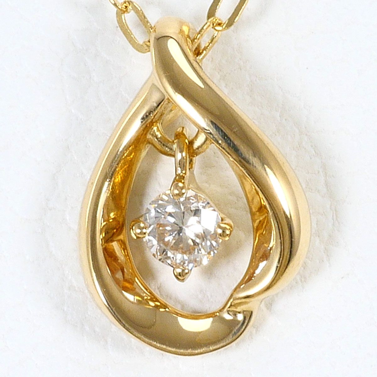 K18YG ネックレス ダイヤモンド 0.05ct 総重量約1.5g 約45cm ジュエリー