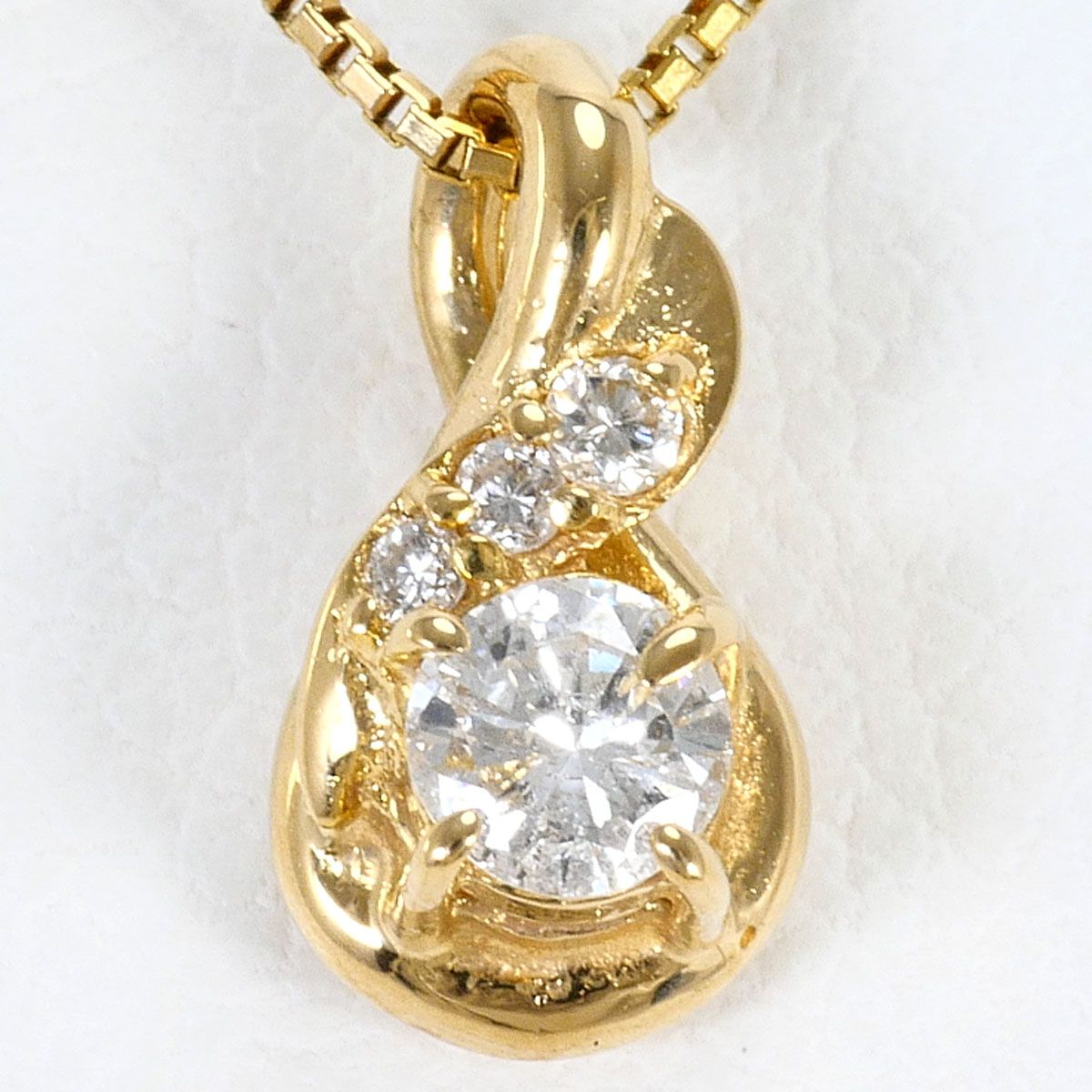 K18YG ネックレス ダイヤモンド 0.11ct 総重量約2.0g 約40cm ジュエリー
