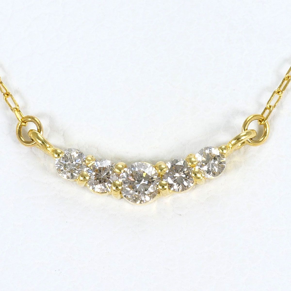 K18YG ネックレス ダイヤモンド 0.10ct 総重量約0.5g 約40cm ジュエリー