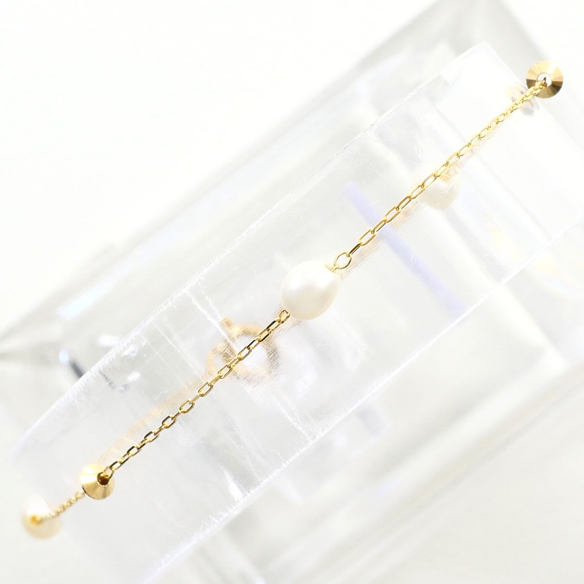 K18YG ブレスレット パール（真珠） 総重量約0.7g 約16.5cm ジュエリー