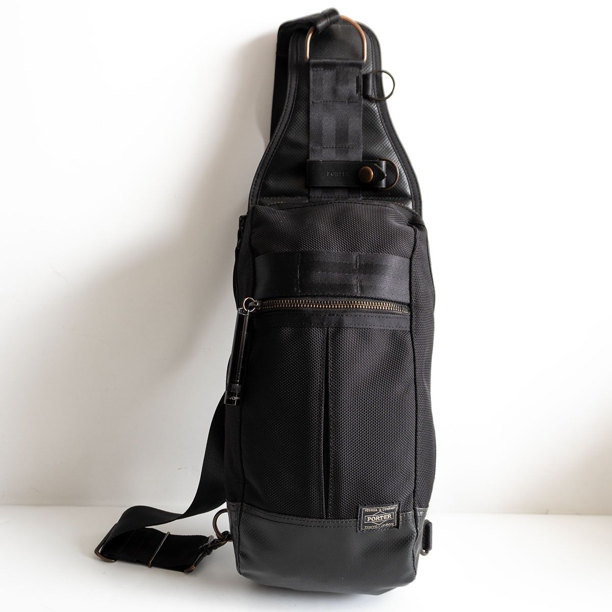 【美品】PORTER 【HEAT ヒート スリングショルダーバッグ】 ポーター ブラック ボディバッグ 26050177 美品】PORTER 【HEAT ヒート スリングショルダーバッグ】 ポーター