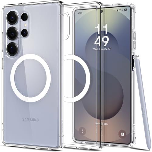 【新品】Spigen Galaxy S25 Ultra ケース クリア MagSafe対応 耐衝撃 ストラップホール 黄変防止 透明 ワイヤレス充電 TPU+PC 滑り止め マグセーフ バンパー 米軍MIL規格 ギャラクシー S25 ultr bc052836