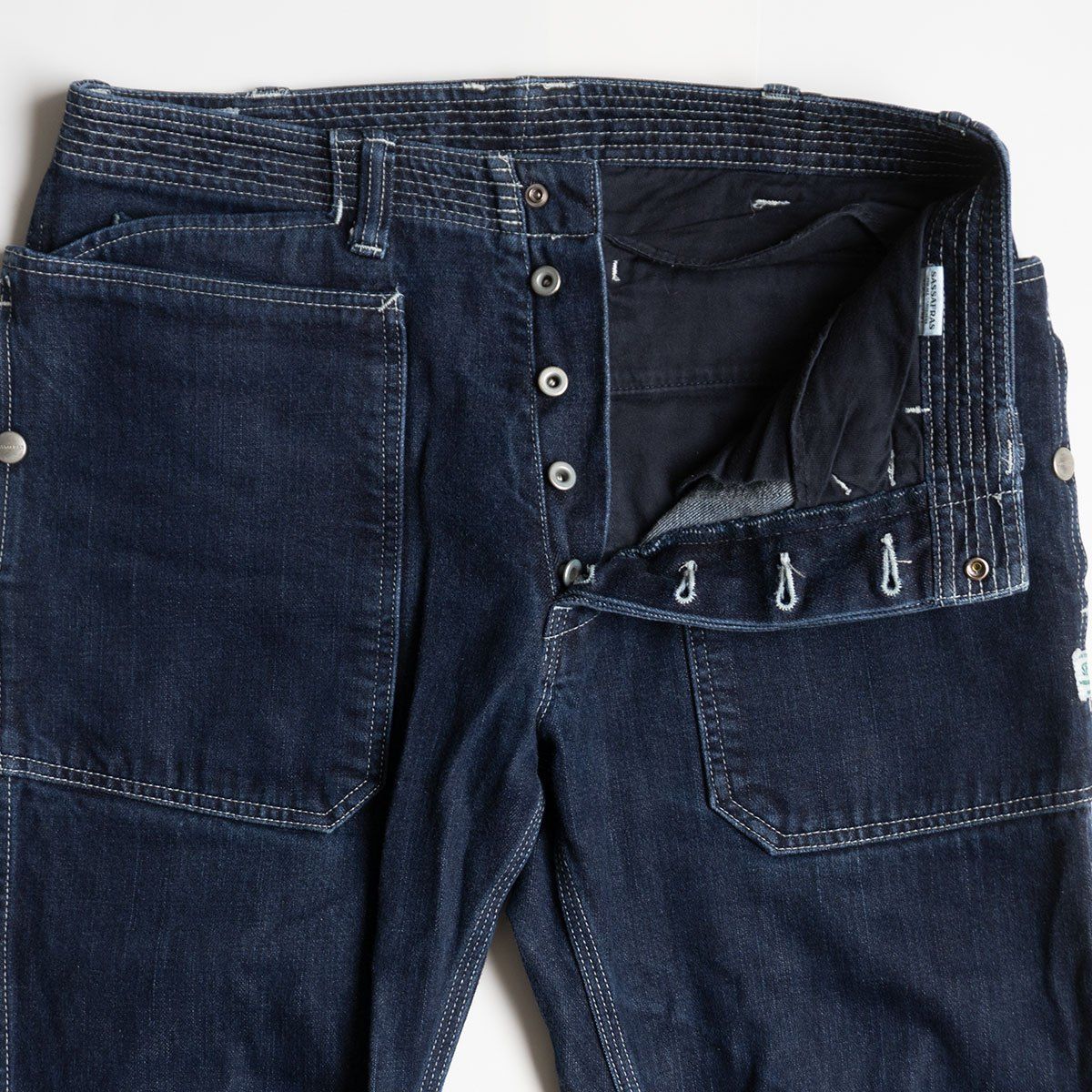 【美品】【濃紺】SASSAFRAS ササフラス ストレートデニム M 美品】SASSAFRAS【フォールリーフ デニムパンツ】M ササフラス