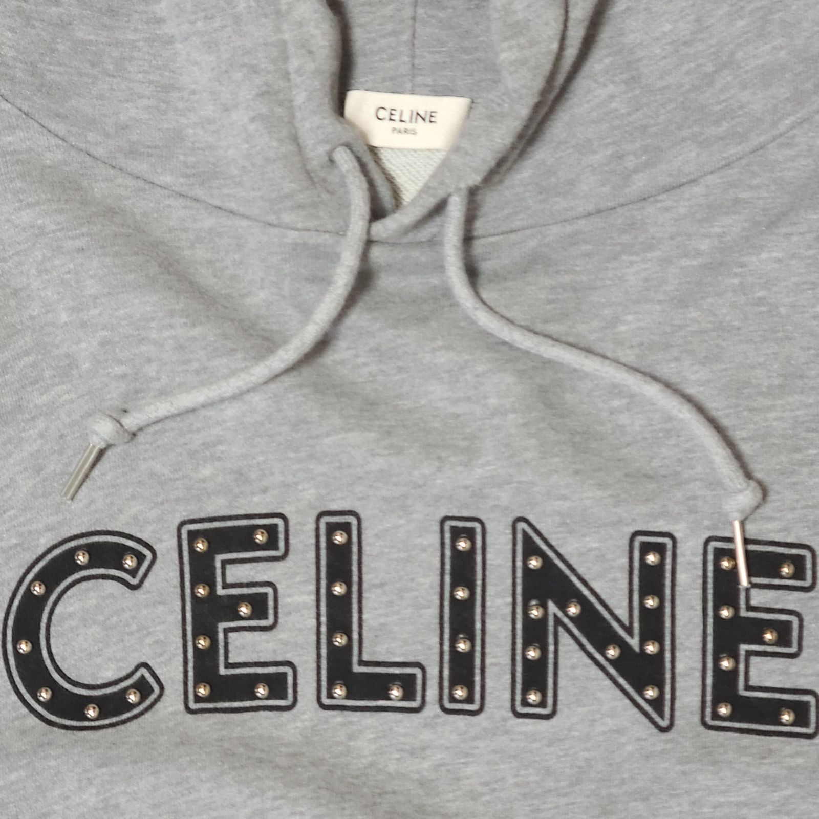 CELINE セリーヌ パーカー XXL グレー ゆったりサイズ 美品 スタッズ