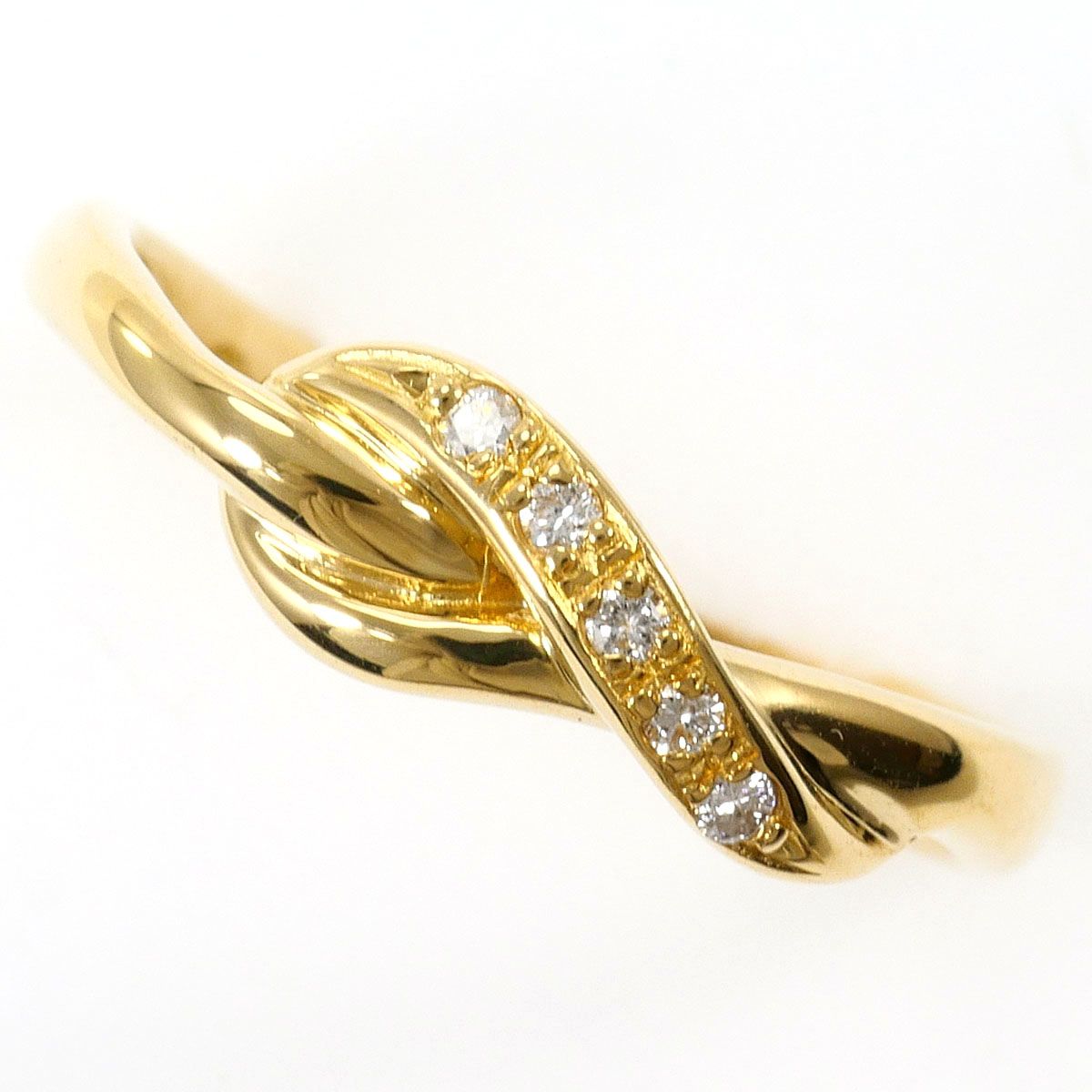 K18YG リング・指輪 5.5号 ダイヤモンド 0.03ct 総重量約1.7g 