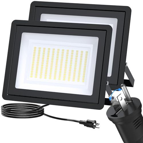 LED 投光器 屋外 200w 2個セット【3ピン/2ピンプラグ切替可能】led投光器 屋外用 6500K昼光色 25000LM 高輝度 防水 照明 作業灯 耐熱/耐寒 120°広角照射 省エネ 長寿命6万時間 Coizabera 駐車場 ガ aa58de19