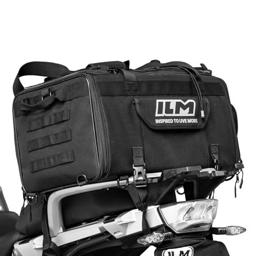 ILM バイク用シートバッグ 50L-70L大容量 ツーリングバッグ 防水 バイクリュック 4WAY多機能 容量拡張 乾湿分離 取付簡単 折り畳み収納 BL02ts 153f5f01