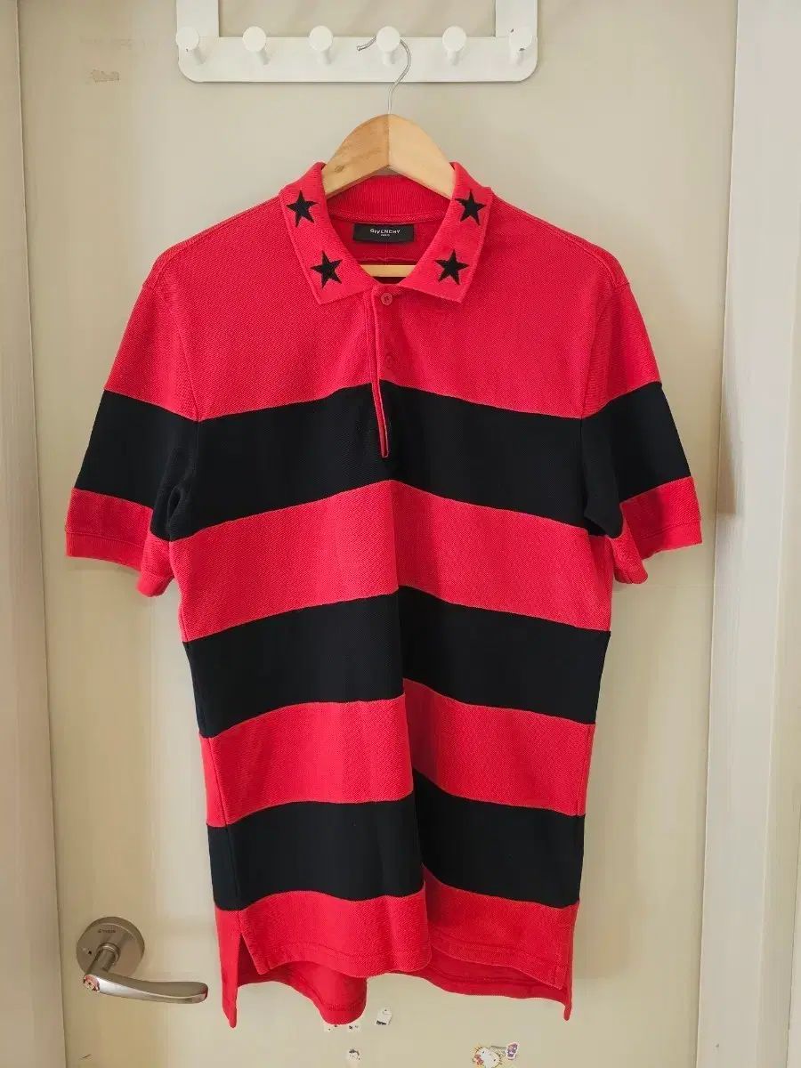 正規品 Givenchy ジバンシィ スター ストライプ カラーTシャツ レッド ブラック L