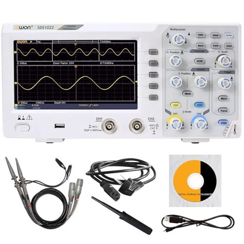 ☆新品☆OWON SDS1022 デジタル オシロスコープ 2CH 20MHz 8ビット サンプリングレート 100MS/s メモリ長 20K FFT SCPI 30種自動測定 7インチ LCD ディスプレイ USB ベンチトップ 薄型 軽量 7972200e