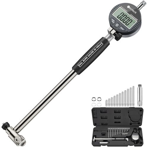 Neoteck ボアゲージセット ダイヤルボアゲージ デジタルダイヤルゲージ 測定範囲50?160mm 精度0.01mm ダイヤルゲージ 測定範囲0?12.7mm ダイヤル内径ゲージ 12種の標準プローブ付き 50?105mm シリンダーゲージ★m