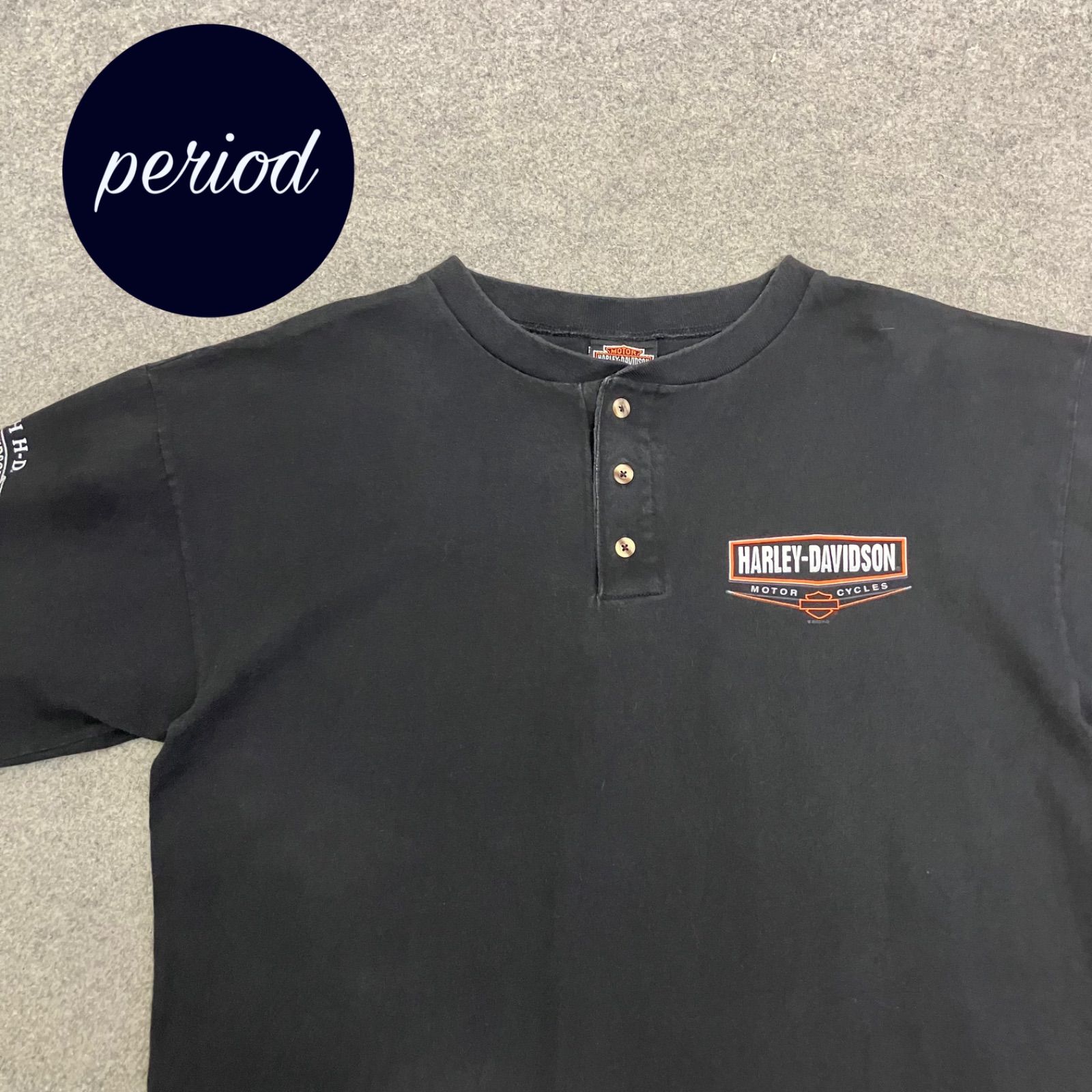 P3353 00s HARLEYDAVIDSON ヘンリーネック Tシャツ